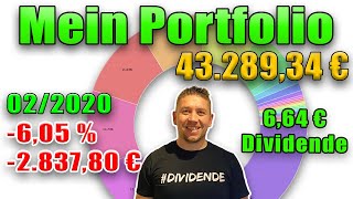 Mein Portfolio 022020 605 664 € Dividende 283780€ Verlust Aktien ETF P2P Depot Performance [upl. by Gerek353]