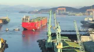 Prelude FLNG Launch Timelapse [upl. by Yelkao]