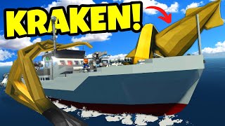 We Used a War Ship to Survive a KRAKEN in Stormworks Multiplayer [upl. by Hagile]