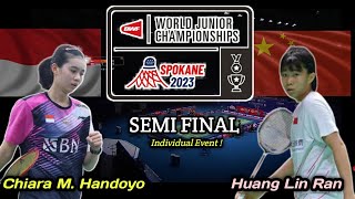 RATU TIKUNG  Chiara MHandoyo vs Huang Lin Ran  SEMI FINAL  World Junior Championships 2023 [upl. by Needan]