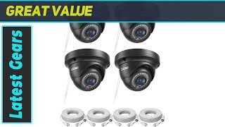 ZOSI 4 Pack 5MP 3K Addon Security Dome POE Camera with Cable 2880 x 1620 Indoor Outdoor IP [upl. by Navillus]