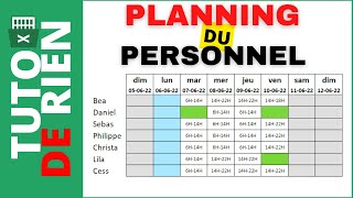 Comment faire un planning du personnel sur Excel [upl. by Johathan]