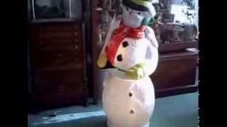 Vintage christmas Poloron Mechanical snowman blow mold store display [upl. by Claudio919]