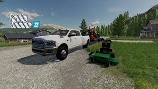 Mowing Lawns With New Mowers Landscaping Farming Simulator 22 [upl. by Martyn]