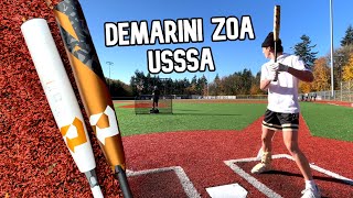 2022 DeMarini ZOA vs DeMarini CF  USSSA Baseball Bat Review [upl. by Madelena]