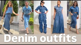 DENIM OUTFITS  what jeans are in trend [upl. by Odyssey281]