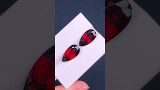 Pear Cut Garnet Gemstone Pair  10045 carats [upl. by Anirok]