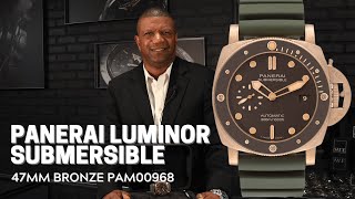 Panerai Luminor Submersible 47mm Bronze Watch PAM00968  SwissWatchExpo [upl. by Watkin]