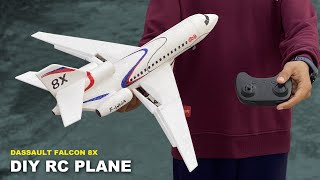 Build and fly an RC plane from foam waste  Dassault falcon 8X [upl. by Merkle]