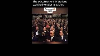 The exact moment TV stations switched to color television [upl. by Ecnav]