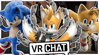 Movie Sonic and Movie Tails Meet Tails Nine In VRCHAT [upl. by Idner257]