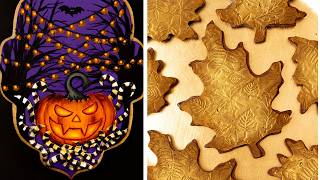 30 Minutes of Fall and Halloween Cookie Decorating 🍂🎃 [upl. by Anibla]