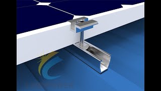 Trapezoidal Roof Solar Mounting Rail less SolutionSolar Roof InstallationRoof Solar Mounting [upl. by Nosiddam]