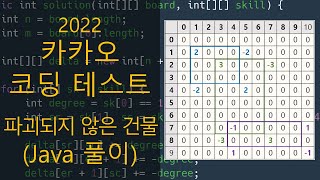 카카오 코딩 테스트  파괴되지 않은 건물 Java 풀이 [upl. by Licha820]