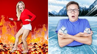 Worlds Largest Board Game Hot Vs Cold Challenge  Matt and Rebecca Zamolo [upl. by Cirilo]