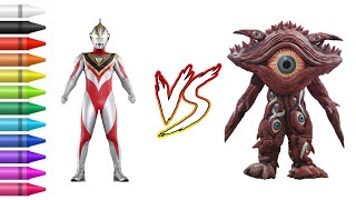 MEWARNAI ULTRAMAN GAIA VS GAN Q [upl. by Aniles]