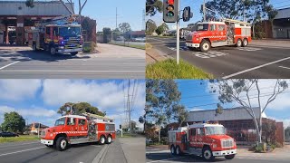 Turnout FRV Pumper Tanker 7 spare responding to multiple calls along with Teleboom 7 [upl. by Derag]