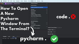 How to Open PyCharm from the Terminal Equivalent to code  in VSCode [upl. by Nalor584]