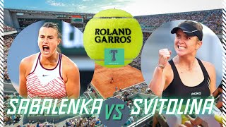 Aryna Sabalenka vs Elina Svitolina French Open QuarterFinal LIVE WATCHALONG [upl. by Spear462]