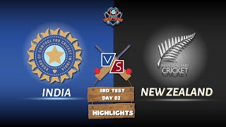 3rd Test  Day 02  India VS New Zealand  New Zealand Tour Of India 2024  HIGHLIGHTS [upl. by Nylesoj548]