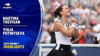 Martina Trevisan vs Yulia Putintseva Highlights  2023 US Open Round 1 [upl. by Sollows]