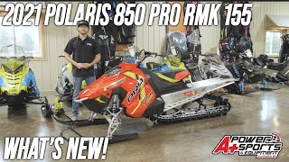 2021 Polaris 850 Pro RMK 155 Snowmobile Review Details Whats New [upl. by Ariuqahs]