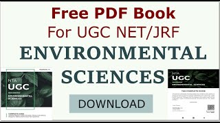 Free PDF Book For UGC NET Environmental Sciences  Download Now [upl. by Ennayoj]