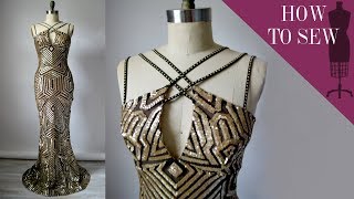 How To Sew A Geometric Sequin Mermaid Gown [upl. by Kiri45]