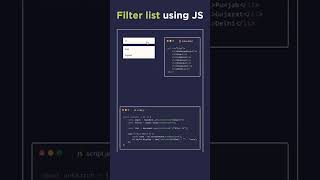 Filters list using HTML CSS amp js webdesign webdevelopment shorts programming htmldesign coding [upl. by Ggerk940]