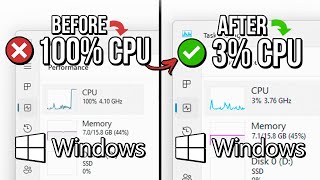 🔧WINDOWS 06 QUICK STEPS TO FIX 100 CPU USAGE🔥 How to Lower CPU Usage in Windows 10 amp 11✔️ [upl. by Eirallam]