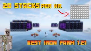 Minecraft 121 Iron Farm Tutorial  20 Stacks Per Hour [upl. by Ytima]