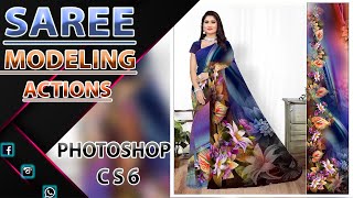 Saree Modeling With Actions In Photoshop CS6  PHOTOSHOP HINDI  KrishaDigital [upl. by Pascha]