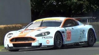 GULF Aston Martin DBR9 Wheelspin  Epic Acceleration Sounds [upl. by Kampmeier]