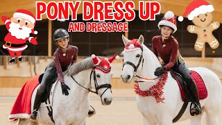 CHRISTMAS PONY DRESS UP AND DRESSAGE HARLOWS VLOGMAS [upl. by Derina]