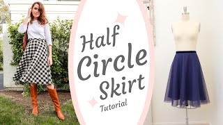 DIY Half CIRCLE SKIRT Sewing Tutorial  Fully Lined amp Invisible Zipper [upl. by Lanctot]