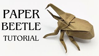 Origami BEETLE tutorial by Jo Nakashima  How to fold a paper beetle [upl. by Lowenstein]