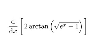 Derivative of 2arctansqrtex1 [upl. by Zachariah]