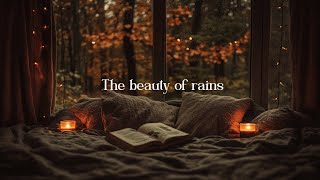 Hello October with the beauty of rains on the window 🌧  autumn playlist studyreadwrite music [upl. by Adriane]