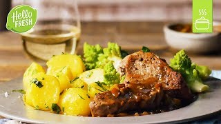 Schweinefilet mit Bratapfelsoße und Romanesco  Rezepte mit Schweinefleisch [upl. by Igig]