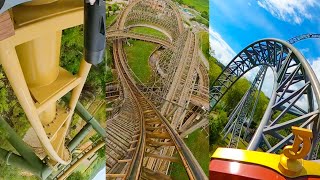 Every Roller Coaster At Tripsdrill Theme Park In Germany Front Seat 4K POV [upl. by Akela225]