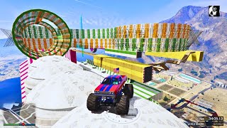 Marshall Monster Truck Parkour 694647 People Can Complete This Race In GTA 5 [upl. by Ahsienom]