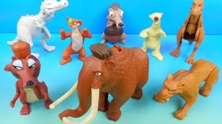 2009 ICE AGE 3 DAWN OF THE DINOSAURS SET OF 8 McDONALDS HAPPY MEAL MOVIE COLLECTIBLES VIDEO REVIEW [upl. by Tserrof]