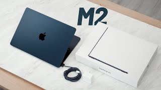 MacBook Air M2 MIDNIGHT Unboxing and Setup  2022 [upl. by Rebmaed]