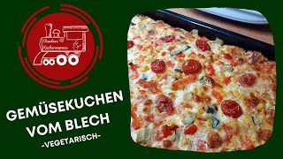 Blitzrezept ⚡ GEMÜSEKUCHEN vom Blech  schmeckt warm oder auch kalt [upl. by Vyky]