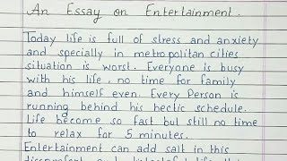 Write an essay on Entertainment  Essay Writing  English [upl. by Alisia]