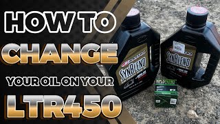 LTR 450 oil change HOW TO [upl. by Akinert]