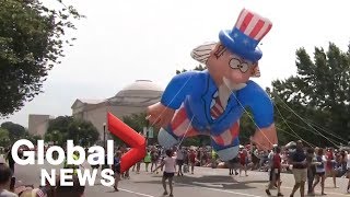 Americans celebrate Independence Day with parade in Washington DC [upl. by Mahan]