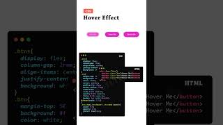 Hover effect in css hovereffect button buttonanimation shorts shortsfeed webdesign coding [upl. by Ahsiryt175]