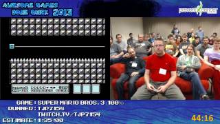 Super Mario Bros 3 SPEED RUN 100 in 12048 by tjp7154 Awesome Games Done Quick 2013 [upl. by Shirley293]