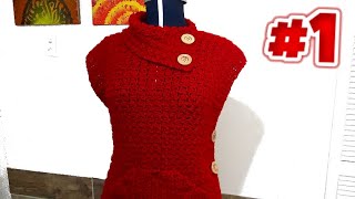 CHALECO ROJO PARA DAMA TEJIDO A CROCHET PASO A PASO [upl. by Waine34]